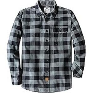 Bucked Up Men's Black & Gray Plaid Flannel Long Sleeve‎ Shirt - Size 2XL